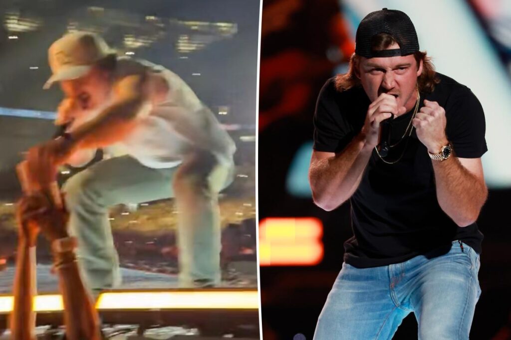 Morgan Wallen caught on video ripping phone out of security guard’s hand, flinging it across stage Morgan Wallen caught on video ripping phone out of security guard's hand, flinging it across stage