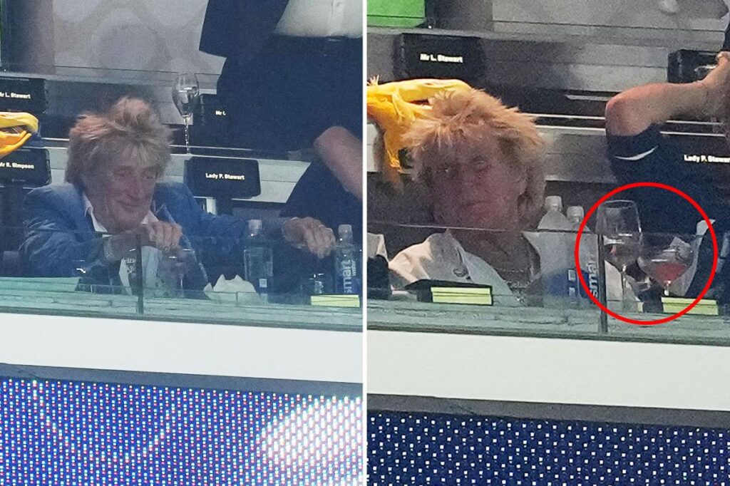 Rod Stewart seen drinking at Scotland game after canceling CA show just 40 minutes before it began Rod Stewart seen drinking at Scotland game after canceling CA show just 40 minutes before it began