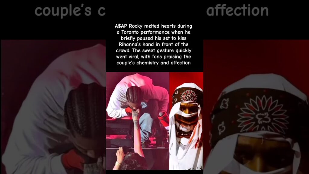 A$AP Rocky stopping mid-show to kiss Rihanna’s hand 😭❤️ #celebrity