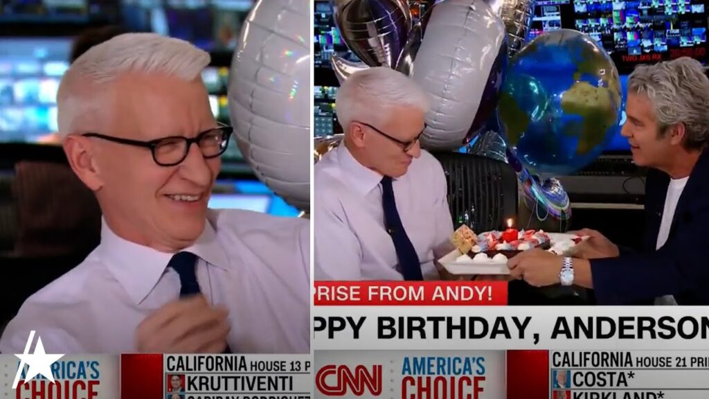 Andy Cohen INTERRUPTS Anderson Cooper’s Newscast For Birthday Surprise Andy Cohen INTERRUPTS Anderson Cooper's Newscast For Birthday Surprise