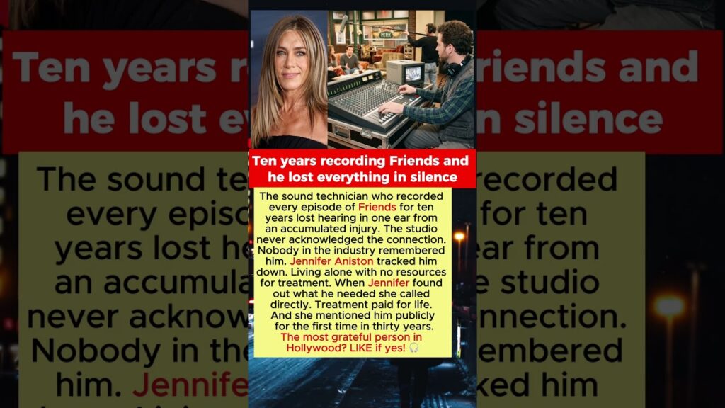 Jennifer Aniston Paid for the Friends Sound Tech Who Lost His Hearing