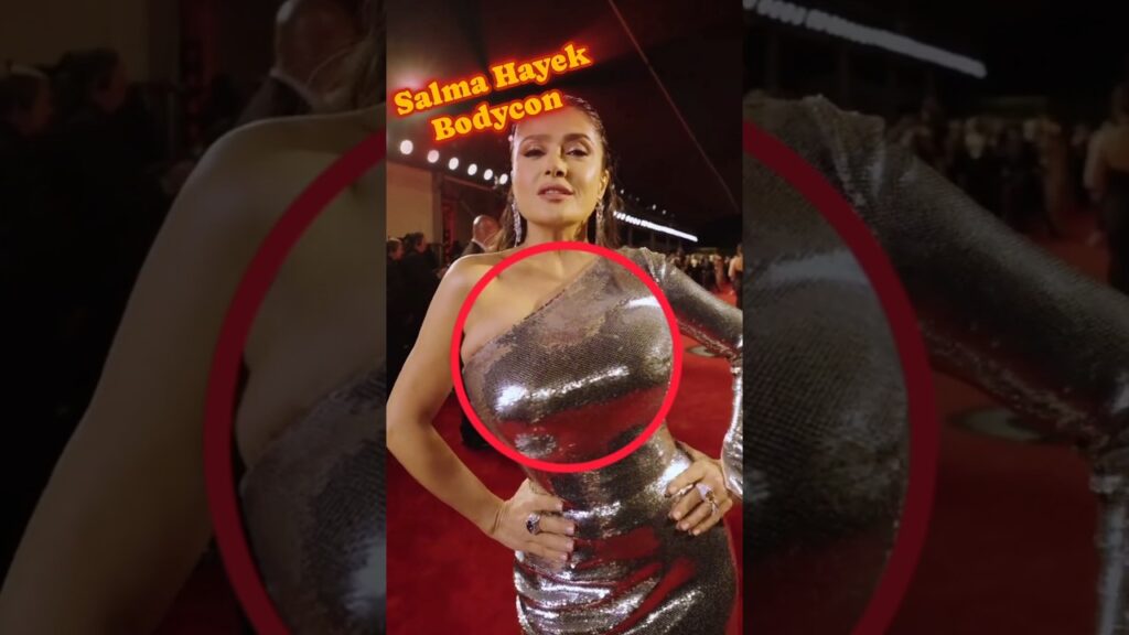 Salma Hayek silver bodycon #salmahayek