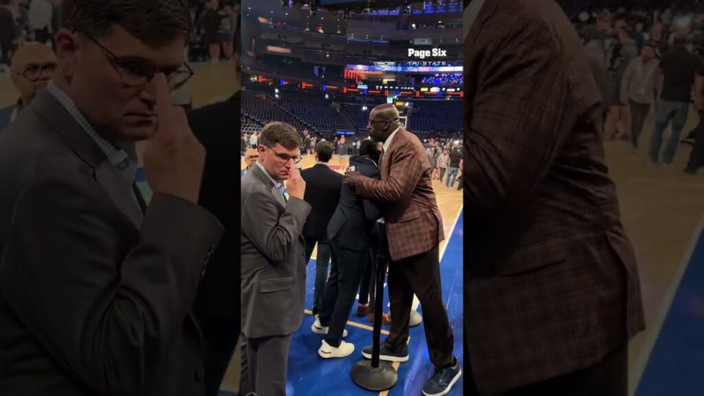 Shaq is in the house for Knicks vs Spurs Game 3 of the NBA Finals at MSG 🏀 #shorts