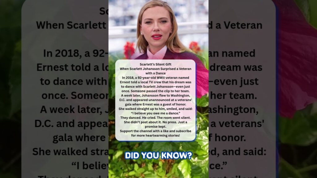 When Scarlett Johansson Surprised a Veteran with a Dance