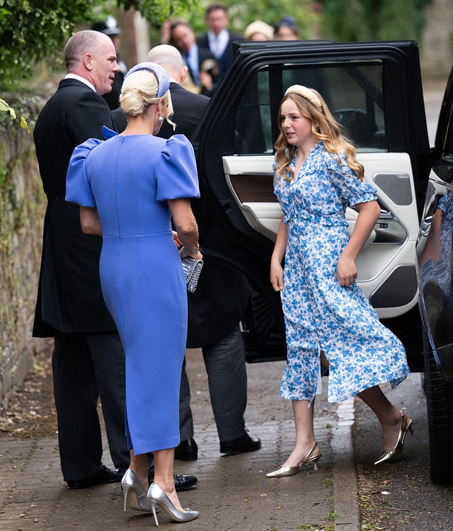 Peter Phillips Marries Harriet Sperling In Gloucestershire kemble, england june 06 zara tindall and lena elizabeth tindall arrive at the royal wedding of peter phillips and harriet sperling at all saints church on june 06, 2026 in kemble, england photo by samir husseinwireimage