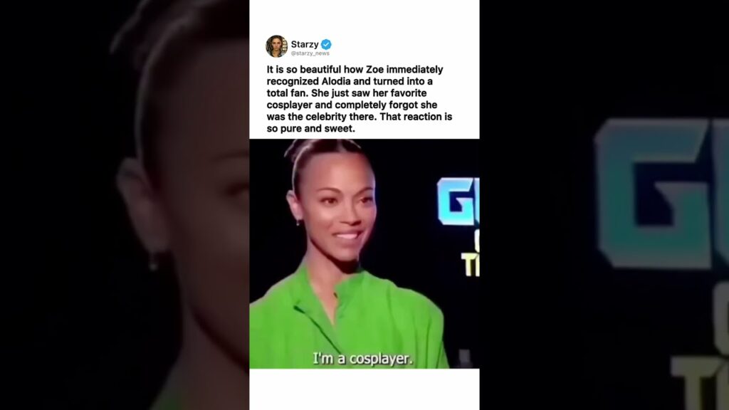 ZOE SALDANA ADORABLE FAN REACTION ZOE SALDANA ADORABLE FAN REACTION