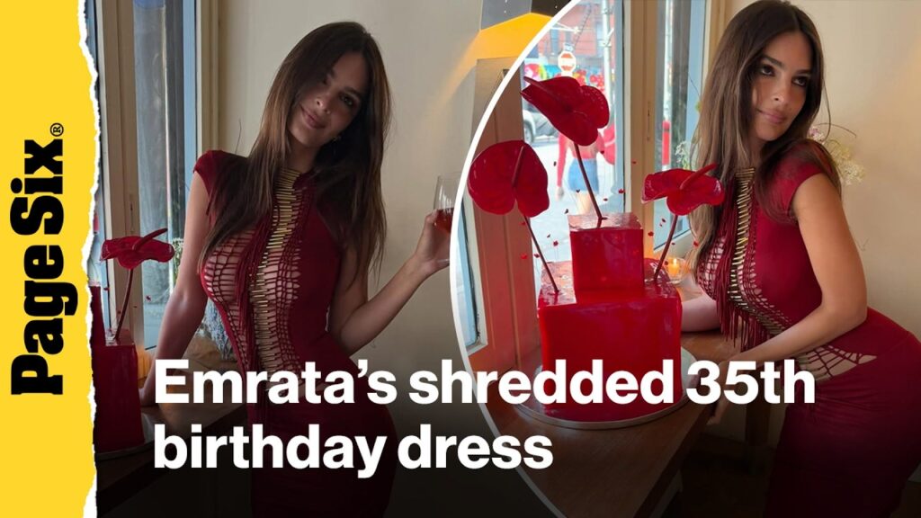 Emily Ratajkowski’s shredded 35th birthday dress is held together by tiny strings Emily Ratajkowski's shredded 35th birthday dress is held together by tiny strings