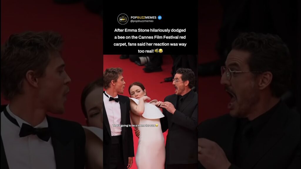 After Emma Stone hilariously dodged a bee on the Cannes Film Festival red carpet😂