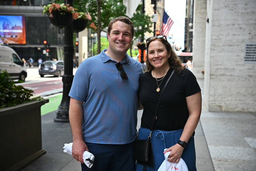 Ben Stumpe and Meghan Callaghan joined the "Ferris Bueller’s Day Off " walking tour.