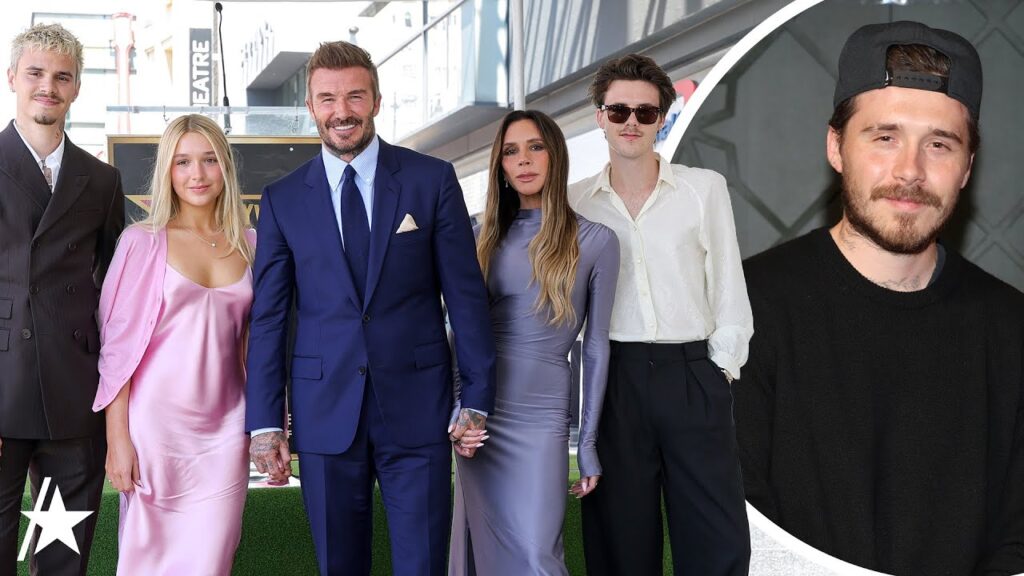 David Beckham Poses w/ 3 Of 4 Kids At Walk Of Fame Ceremony Amid Brooklyn Beckham Drama
