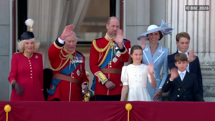 Royal family watches Red Arrows flypast from Buckingham Palace balcony | Lifestyle Video Player Placeholder