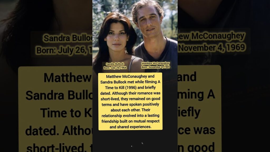 Sandra Bullock & Matthew McConaughey: The Hollywood Romance That Became a Lifelong Friendship Sandra Bullock & Matthew McConaughey: The Hollywood Romance That Became a Lifelong Friendship