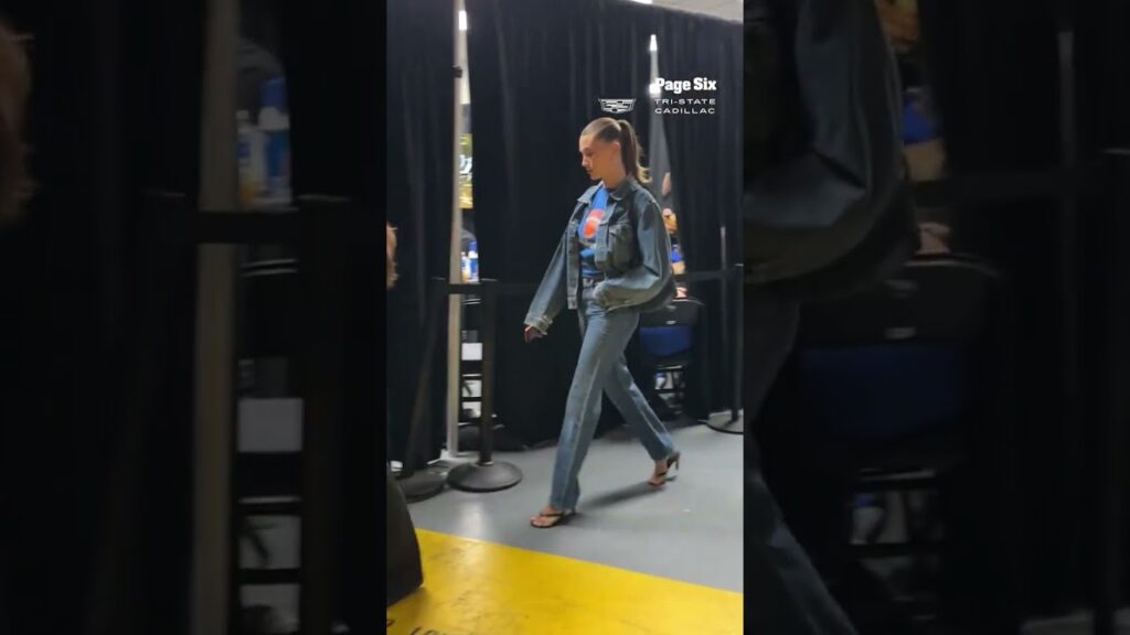 Hailey Bieber has arrived to Knicks vs Spurs Game 4 of the NBA Finals #shorts Hailey Bieber has arrived to Knicks vs Spurs Game 4 of the NBA Finals #shorts