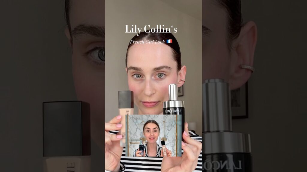 Trying Lily Collins' French Girl makeup look 🇫🇷✨#makeup #emilyinparis #frenchgirl