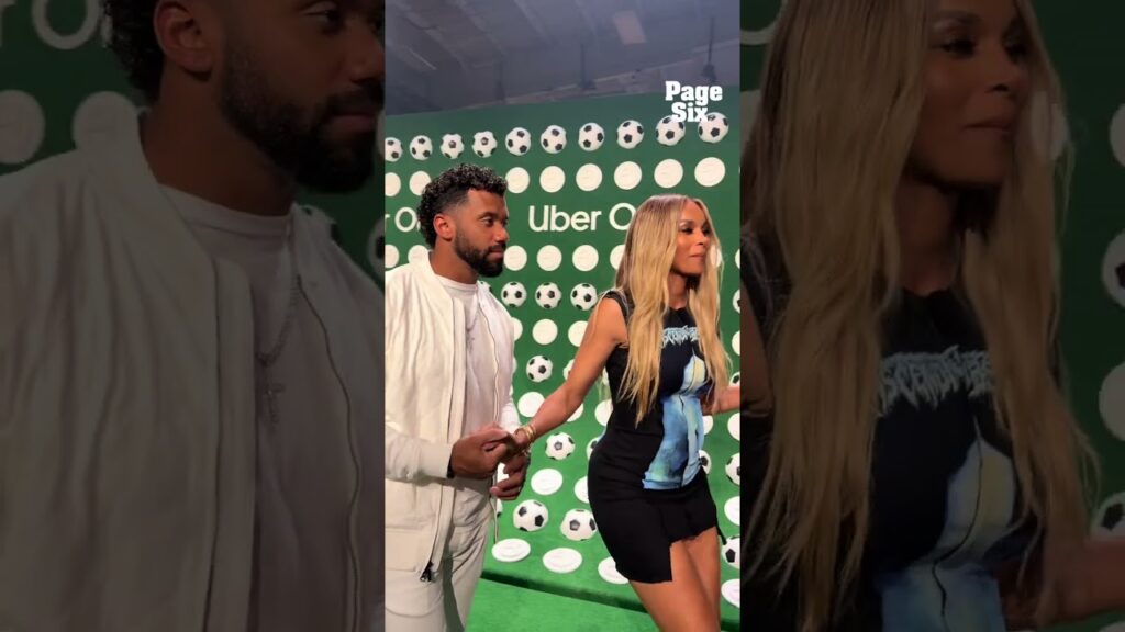 Ciara and Russell Wilson literally dance their way into the Uber One Party in NYC. 🥹🤍 #shorts