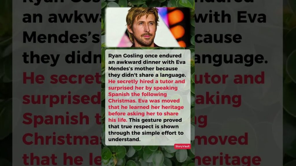 To surprise Eva Mendes’s mother, Ryan Gosling learned Spanish.