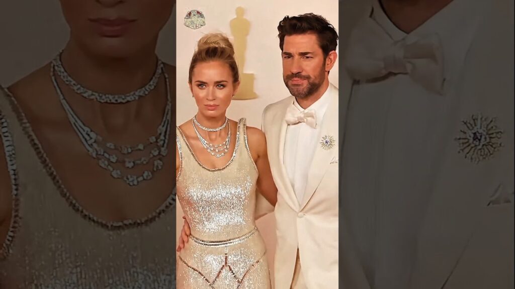 Emily Blunt and John Krasinski shine together at the glamorous event! 🌟❤️ #emily