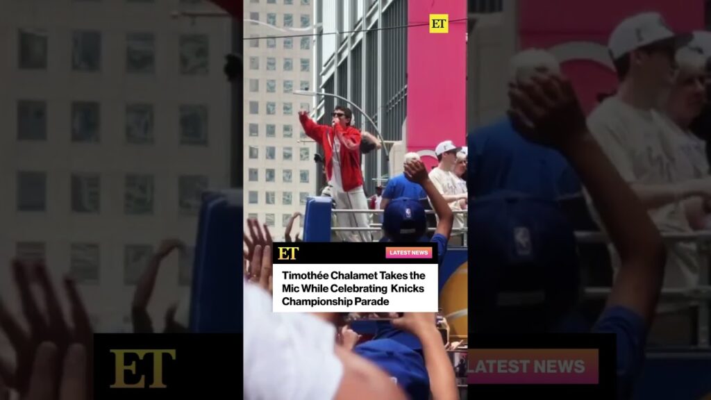 Timothée Chalamet Takes the Mic While Celebrating Knicks Championship Parade #timotheechalamet
