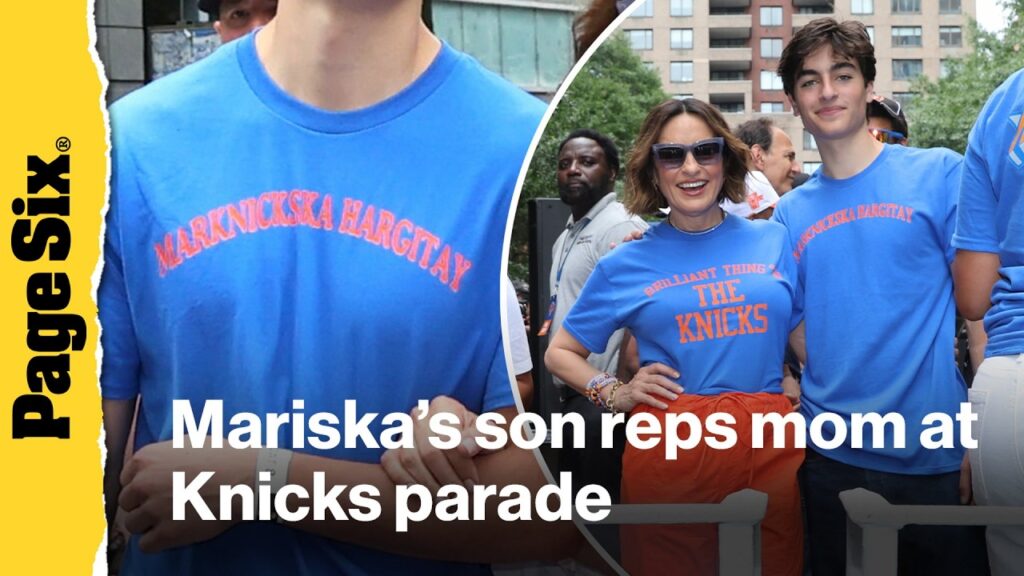 Mariska Hargitay’s son reps his mom at Knicks parade with punny shirt Mariska Hargitay's son reps his mom at Knicks parade with punny shirt