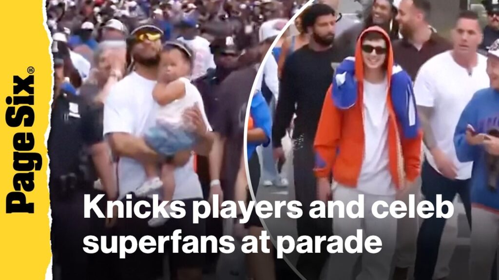 Knicks players & celebrity superfans at parade: Jalen Brunson, Timothée Chalamet, Spike Lee, more