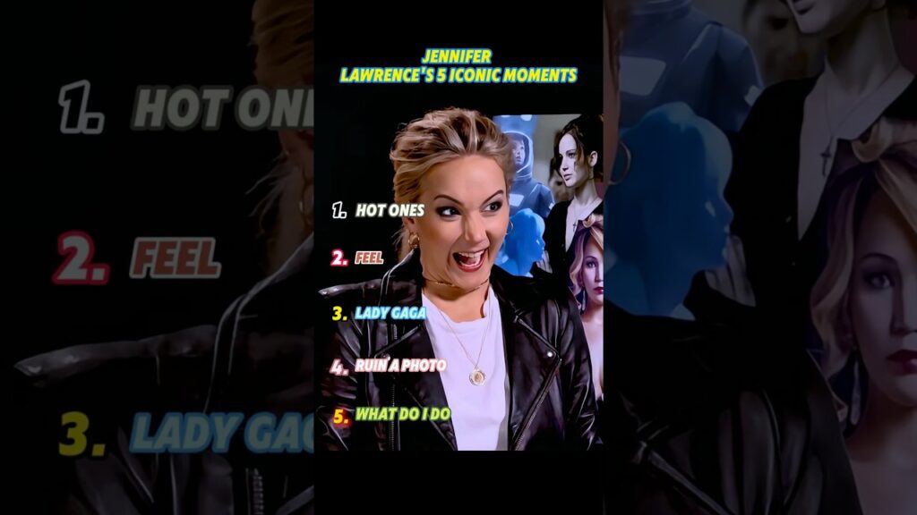 Jennifer Lawrence's 5 Iconic Moments#funny #youtubeshorts #jenniferlawrence #foryou