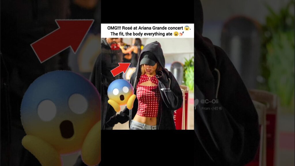 Rosé at Ariana Grande 's concert 😱🤯 #rosé #fypviralシ #ytshorts #blackpink @roses_are_rosie