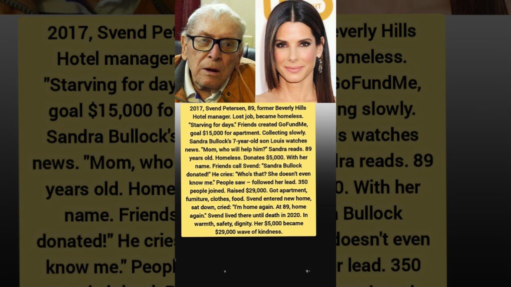Sandra Bullock’s Kindness Changed a Homeless Man’s Life Forever ❤️ | True Story Sandra Bullock’s Kindness Changed a Homeless Man’s Life Forever ❤️ | True Story
