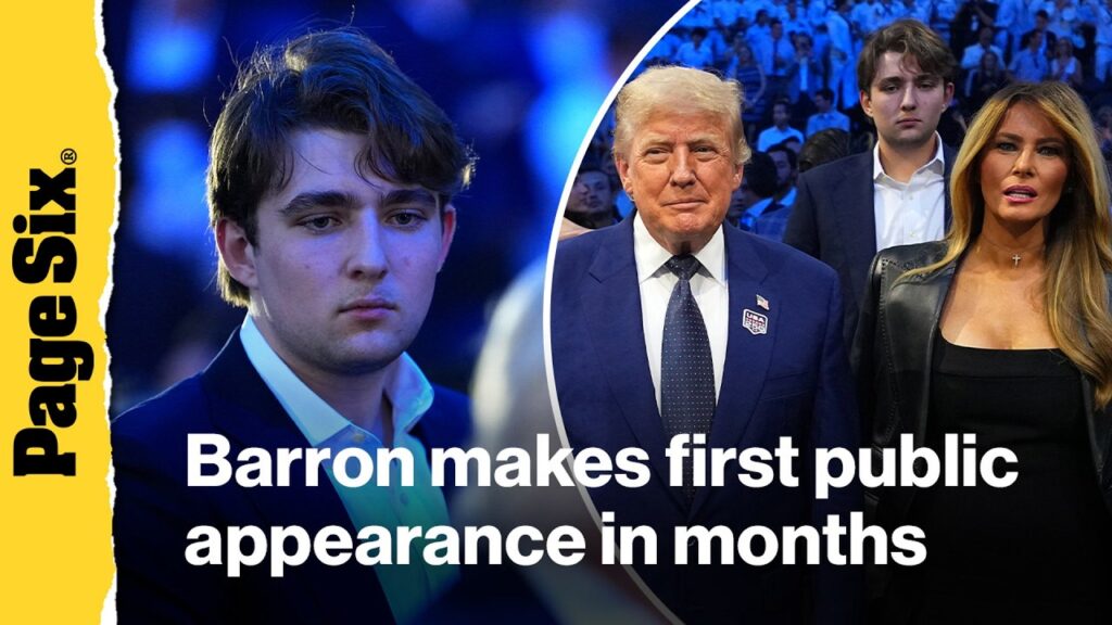Barron Trump debuts new look at UFC event as he makes first public appearance in months Barron Trump debuts new look at UFC event as he makes first public appearance in months