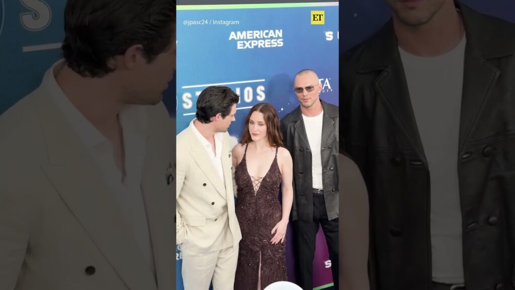 David Corenswet, Rachel Brosnahan and Nicholas Hoult arrive at the #supergirl premiere