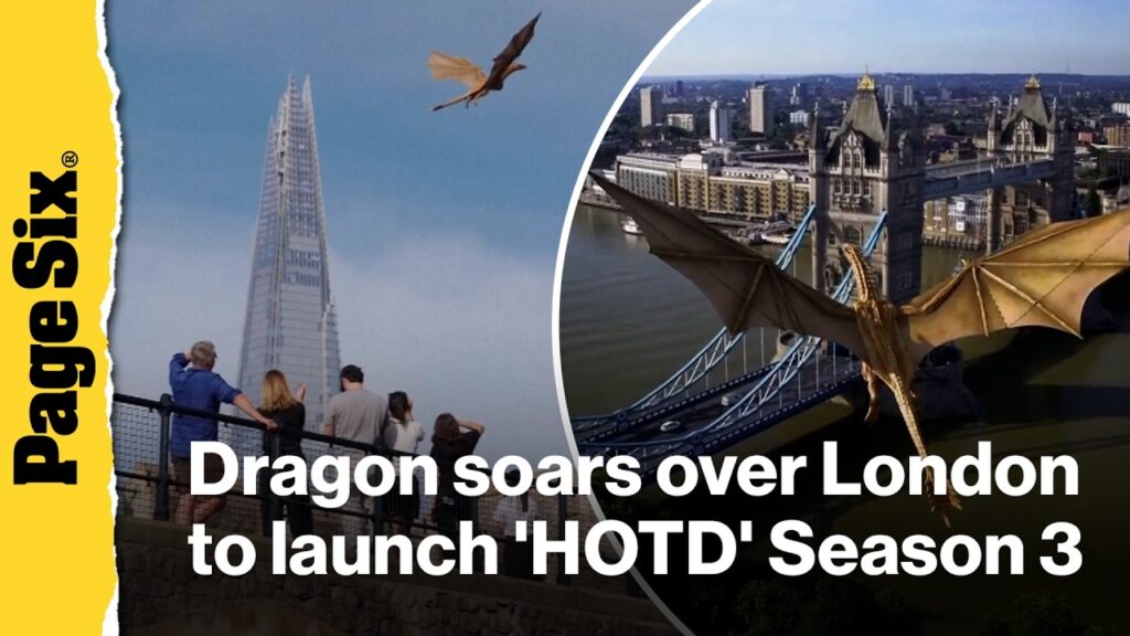Dragon flies over Tower of London to launch 'House Of The Dragon' Season 3
