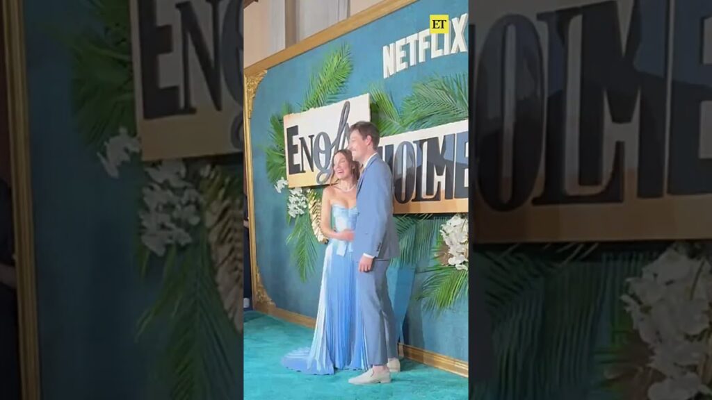 #milliebobbybrown and #jakebongiovi share a kiss at the ‘Enola Holmes 3’ premiere. 🩷