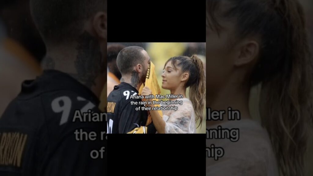 Ariana Grande and Mac Miller in the rain in the beginning of their relationship 🥹