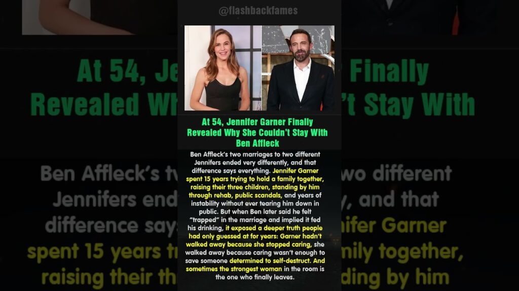 At 54, Jennifer Garner Finally Revealed Why She Couldn’t Stay With Ben Affleck #shorts