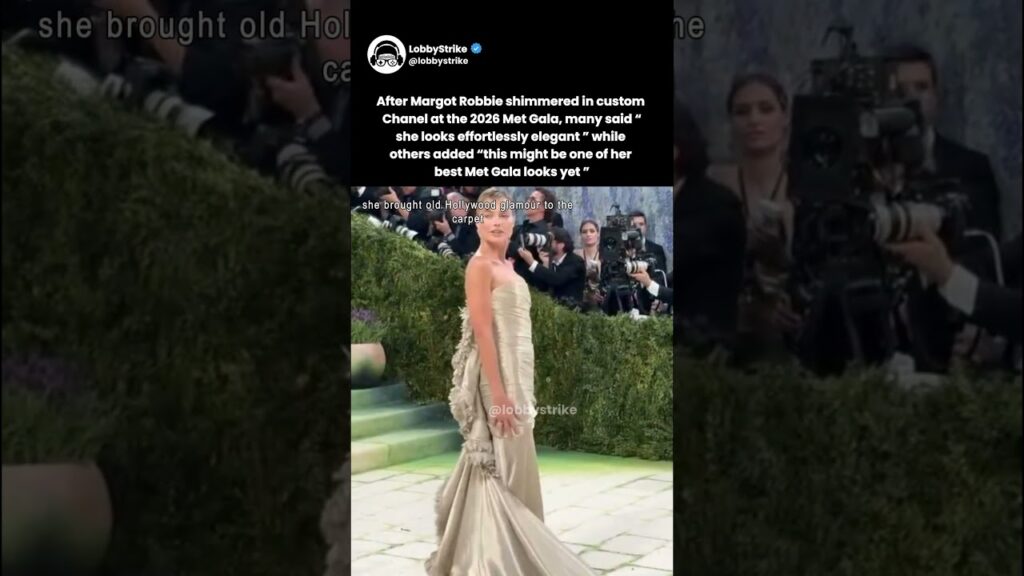 Margot Robbie stuns in custom Chanel at the 2026 Met Gala #MargotRobbie