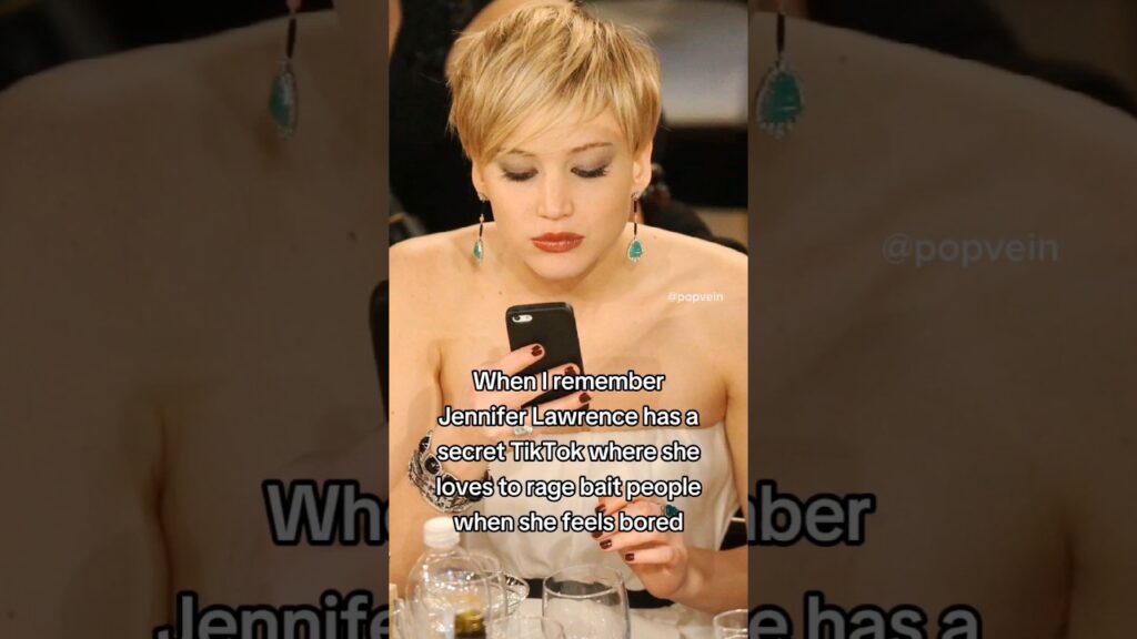When I remember Jennifer Lawrence has a secret Tik Tok where she loves to rage bait people 😭💔