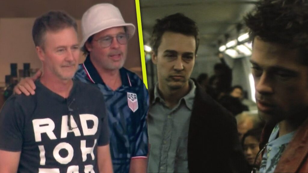 FIGHT CLUB REUNION! Brad Pitt Hangs With Edward Norton at USA World Cup Game