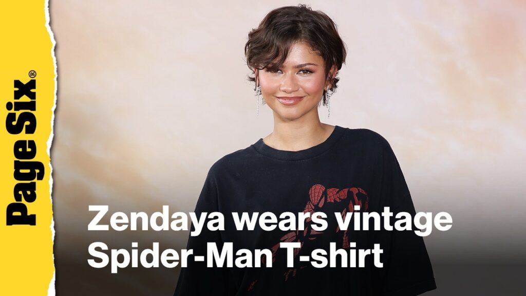 Zendaya wears a vintage Spider-Man T-shirt sans pants on the red carpet