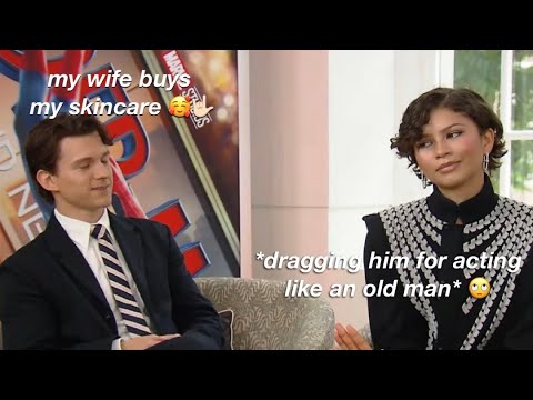 Zendaya and tom holland being all married couple during the spiderman brand new day promotions