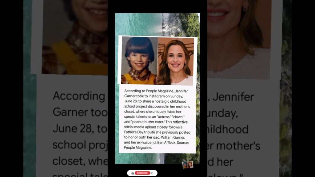 Jennifer Garner Shares Sweet Childhood Throwback Photo and School Project