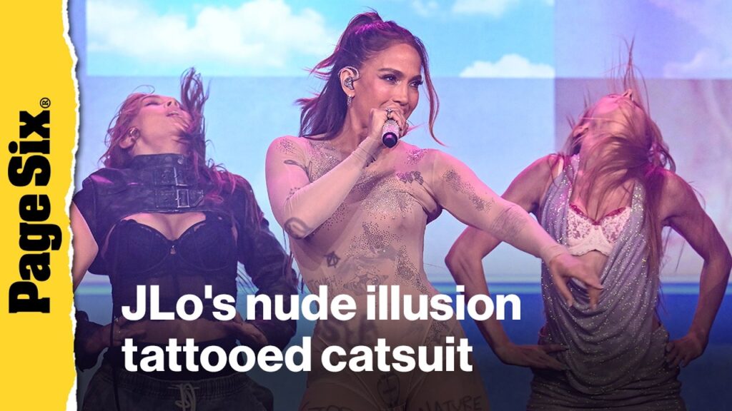 Jennifer Lopez's nude illusion catsuit is completely covered in tattoos