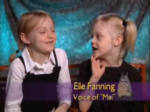 Behind the scenes of Dakota and Elle Fanning recording My Neighbor Totoro in 2005