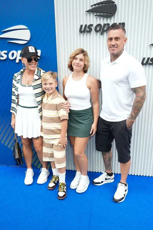 P!nk, Jameson Hart, Willow Sage Hart, Carey Hart at the 2025 U.S. Open Men's Finals on September 7, 2025Credit: Getty Images
