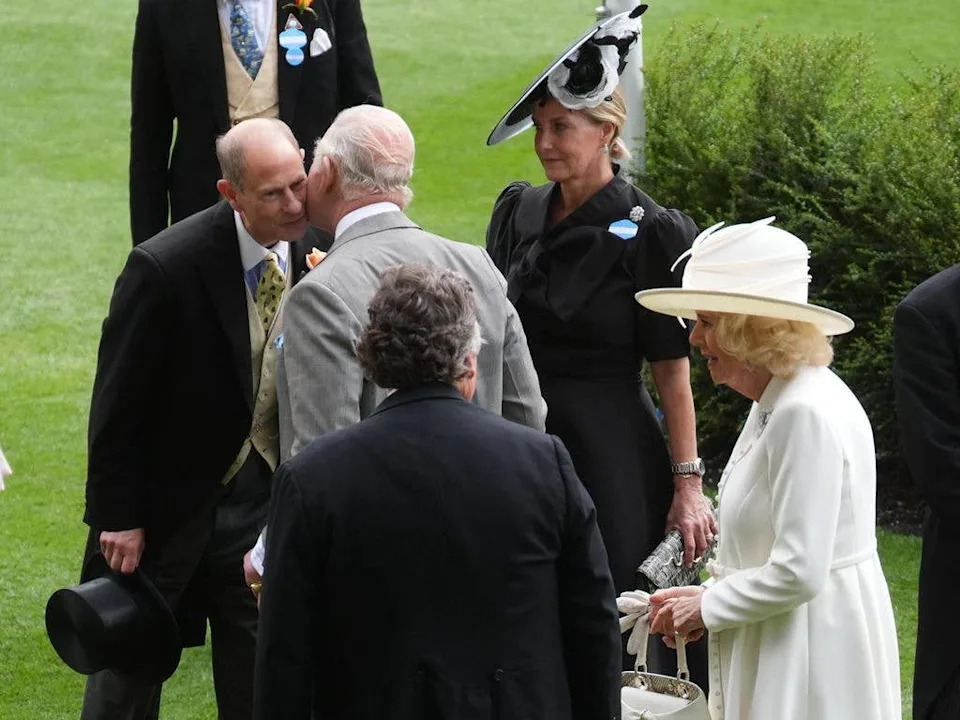 King Charles greeted Edward and Sophie with a kiss on the cheek