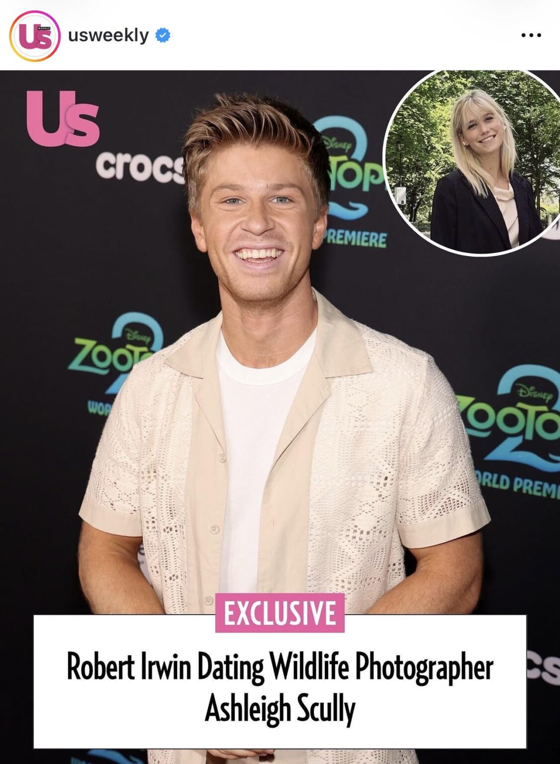 Robert Irwin is dating a wildlife photographer named Ashleigh Scully