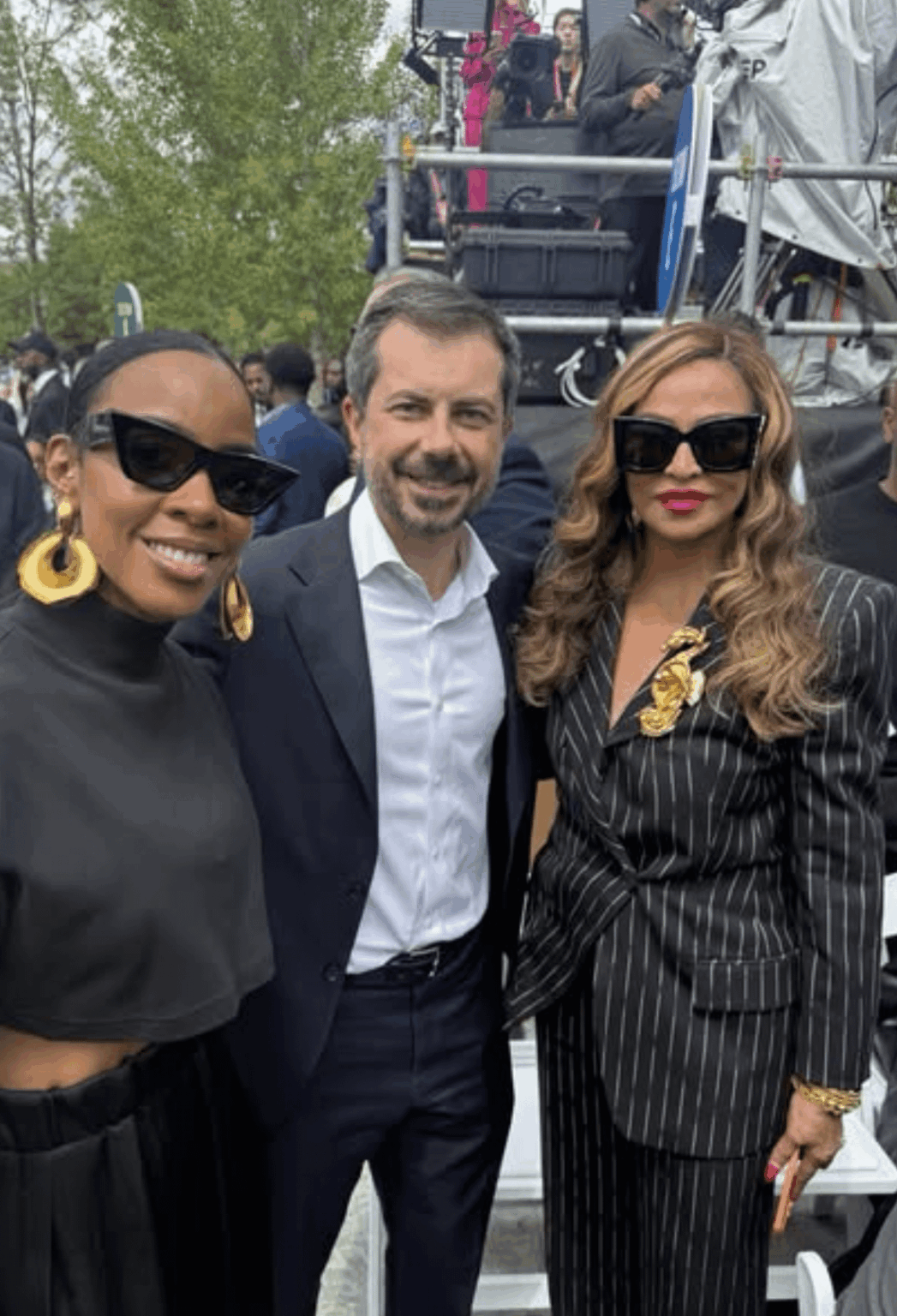 Kelly Rowland, Tina Knowles, and Pete Buttigieg spotted at the opening for the Obama Presidential Center in Chicago on June 18th