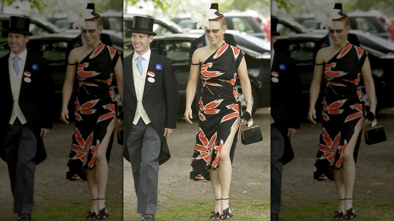 Zara Phillips and her boyfriend Richard Johnson arrives at the Royal Ascot day one on June17, 2003 in Ascot Berkshire
