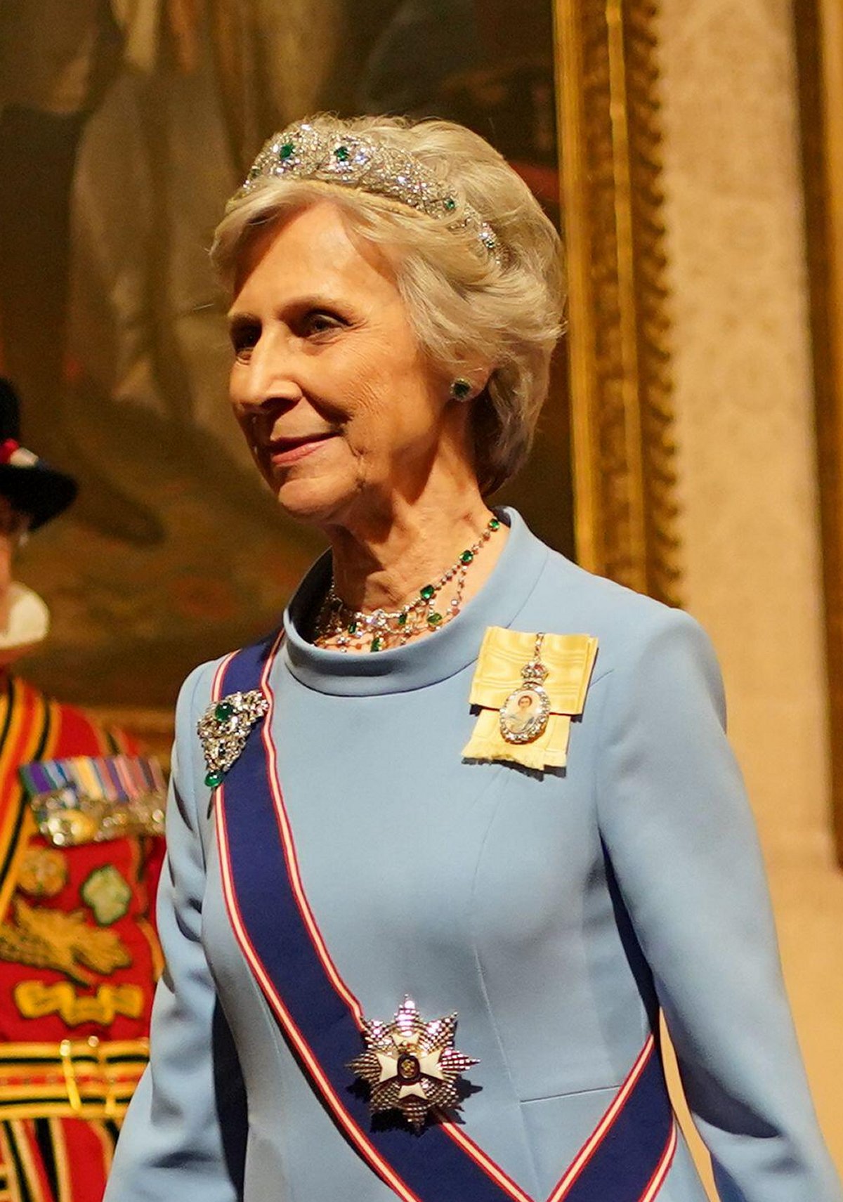 The Duchess of Gloucester attends a state banquet in honor of the visiting President of South Korea at Buckingham Palace in London on November 21, 2023 (Yui Mok/PA Images/Alamy)