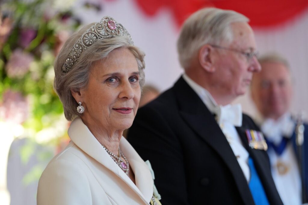 The Remarkable Royal Tiara Collection of the Duchess of Gloucester The Duke and Duchess of Gloucester attend a banquet in honor of the President of France at the Guildhall in London on July 9, 2025 (Lucy North/PA Images/Alamy)