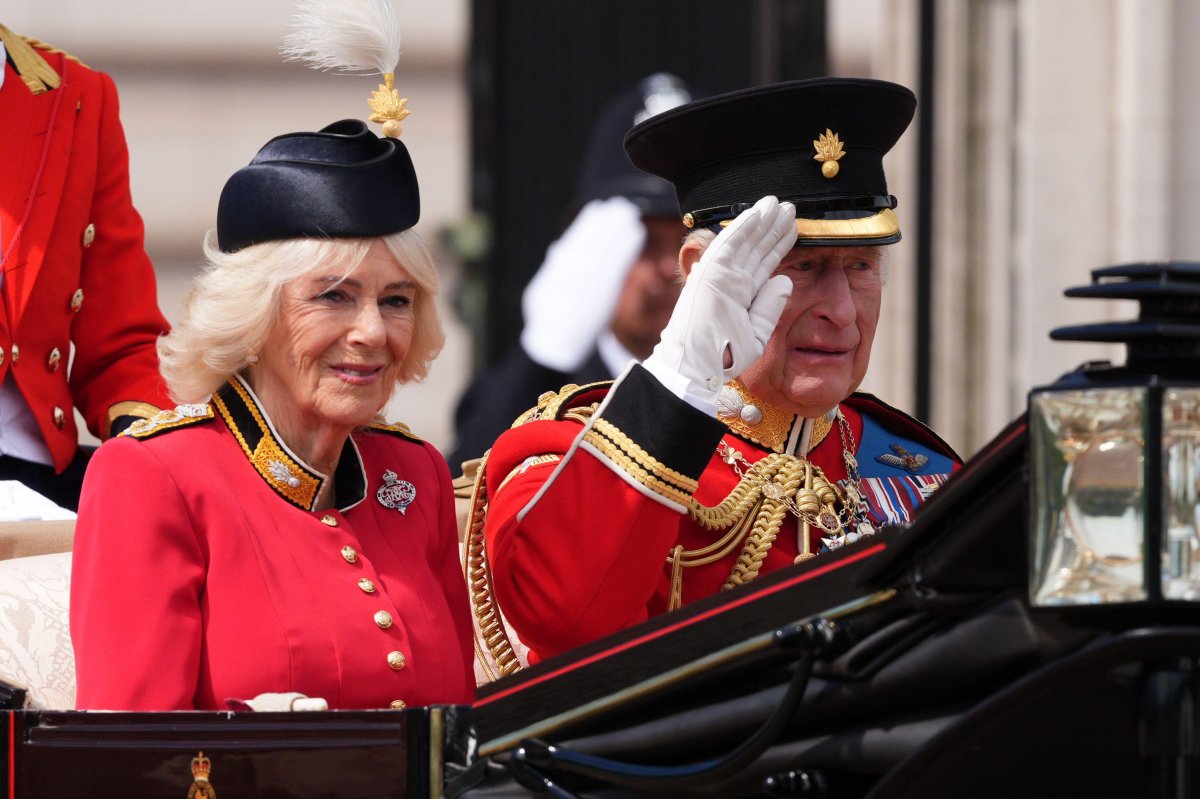 Members of the British royal family are pictured during Trooping the Colour in London on June 13, 2026 (Aaron Chown/PA Images/Alamy)