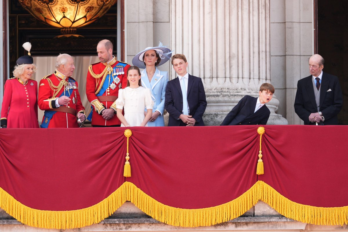 Members of the British royal family are pictured during Trooping the Colour in London on June 13, 2026 (Aaron Chown/PA Images/Alamy)